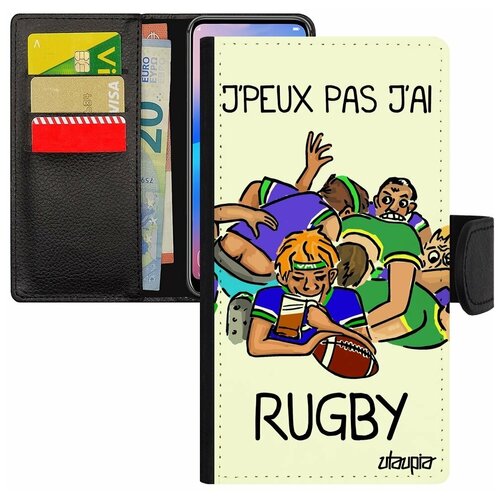 фото Чехол-книжка на смартфон apple iphone se 2020, "не могу - у меня регби!" юмор шутка utaupia