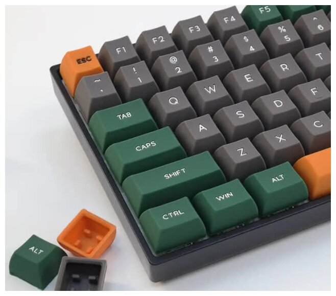 Игровая клавиатура Skyloong GK61 SK61 красные свичи Gateron Red сераязеленая английская раскладка