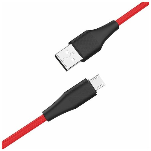 Кабель USB - микро USB HOCO X32 Excellent, 1.0м, круглый, 2.0A, силикон, цвет красный кабель usb apple 8 pin hoco x32 excellent 1 0м круглый 2 0a силикон цвет белый
