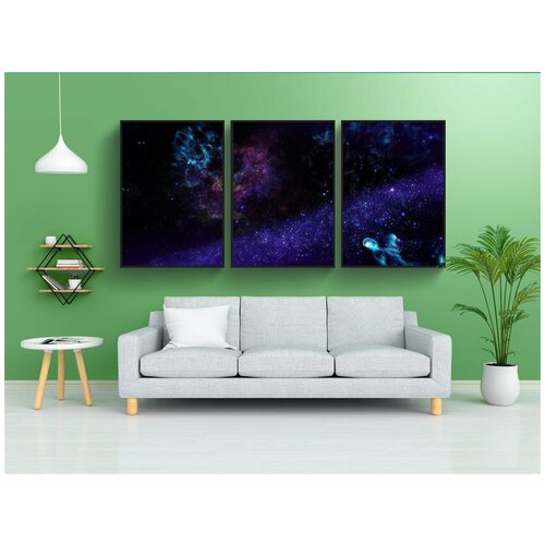 фото Набор модулных постеров для интерьера "космос, вселенная, звезды" 60x90 см. в тубусе, без рамки lotsprints