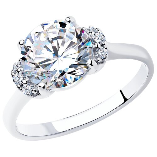 фото Sokolov кольцо из серебра с фианитами 89010018, размер 17.5