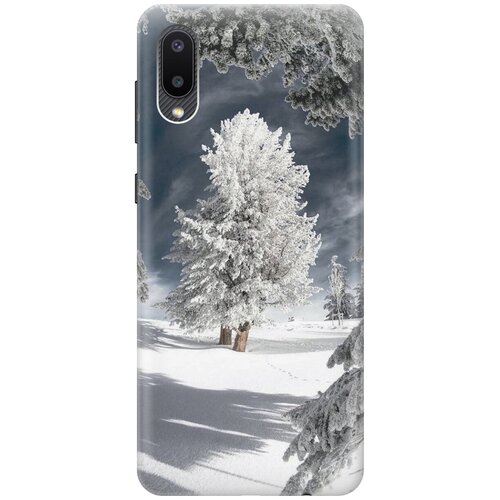 фото Силиконовый чехол на samsung galaxy a02 / самсунг а02 с принтом "заснеженные деревья gosso