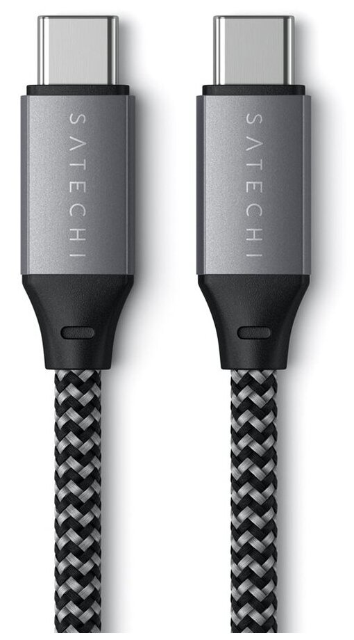 Кабель Satechi USB-C to USB-C Cable (0.25 метра) серый (ST-TCC10M)