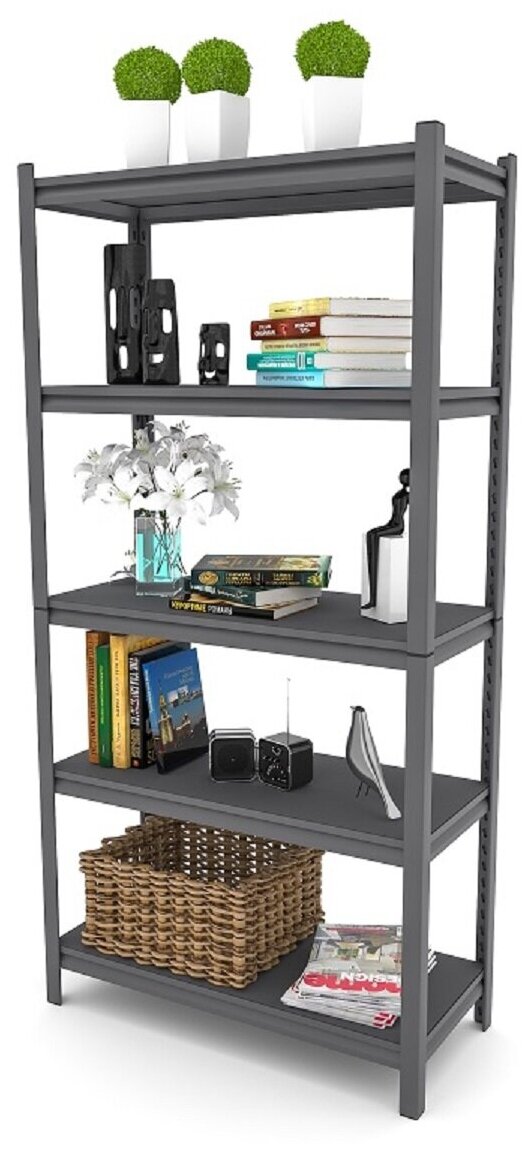 Стеллаж металлический Everest Beamy Luxe-100-60/90/180-5-C/Разборный до ...