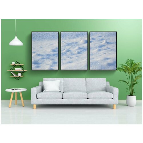 фото Набор модулных постеров для интерьера "зима, снег, поле" 60x90 см. в тубусе, без рамки lotsprints