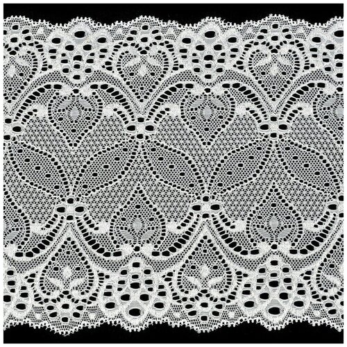 Кружево эластичное кружево стрейч шир180мм цв белый упак183 м 3059₽