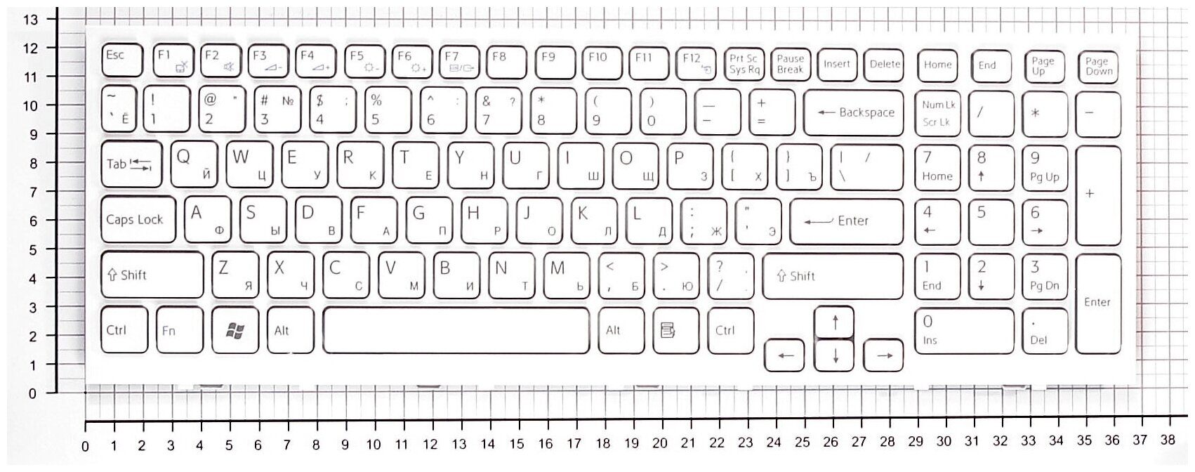 Клавиатура для ноутбука Sony Vaio 148969261 белая с рамкой