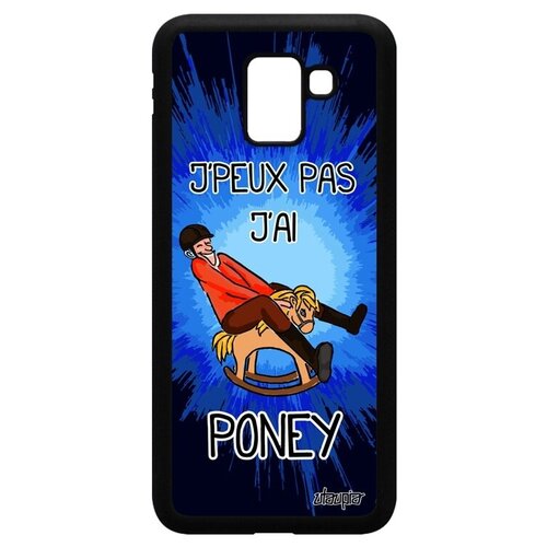 фото Новый чехол на телефон // galaxy j6 2018 // "не могу - у меня пони!" рисунок пародия, utaupia, синий