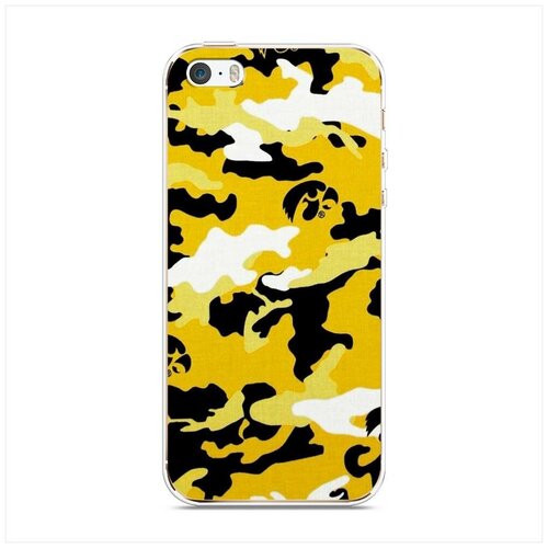 фото Силиконовый чехол "жетлый камуфляж" на apple iphone 5/5s/se / айфон 5s case place