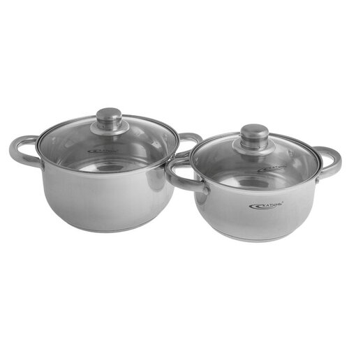 фото Набор кастрюль «гретта», 2 шт: 2,2/4,2 л, капсульное дно катунь