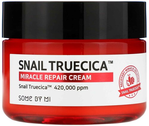 Some By Mi / Крем для лица корейский, восстанавливающий, для проблемной кожи, с муцином улитки / Snail Truecica Miracle Repair Cream