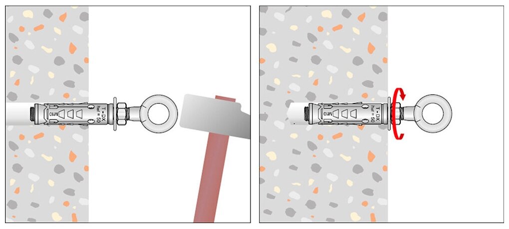 фото Анкер с петлей Tecfi DX ZN для бетона 8x50 мм (4 шт.)
