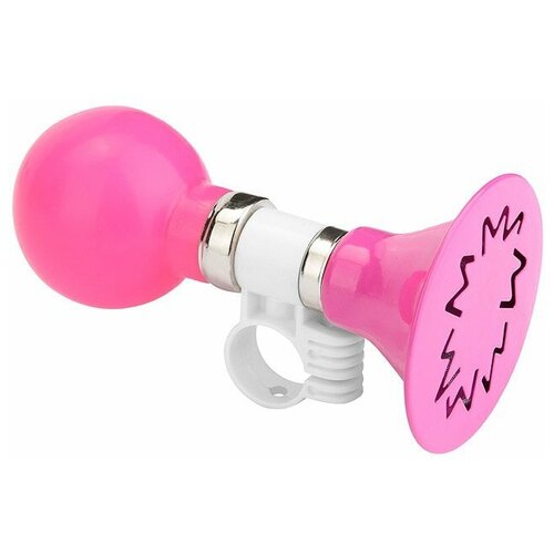 фото Клаксон велосипедный 82р-24 бело-розовый сталь/ пвх/ 210175 stels