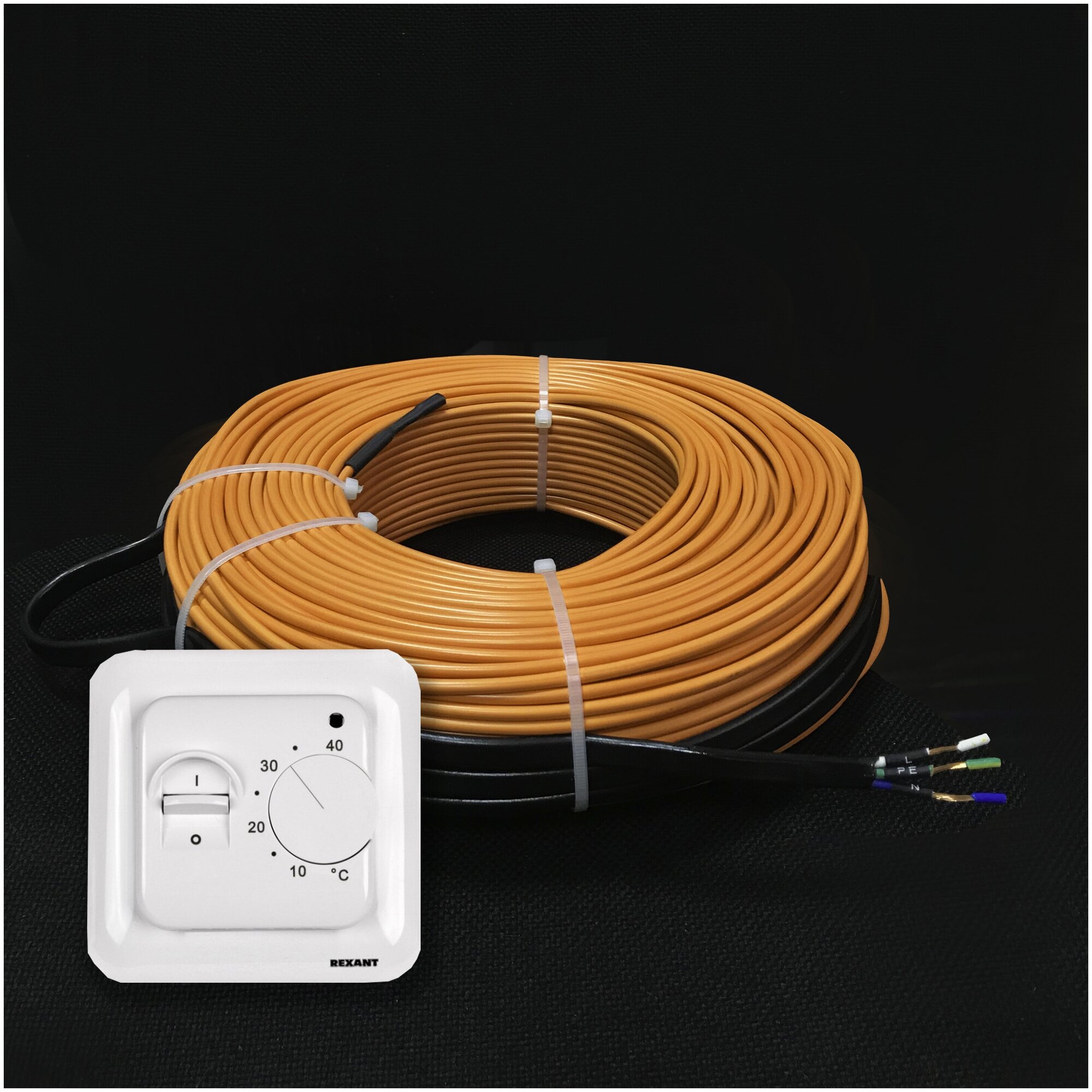 Теплый ПОЛ.кабель нагревательный 50 м.п WarmCoin ЭКО 15Вт/м двухжильный с терморегулятором.Под плитку
