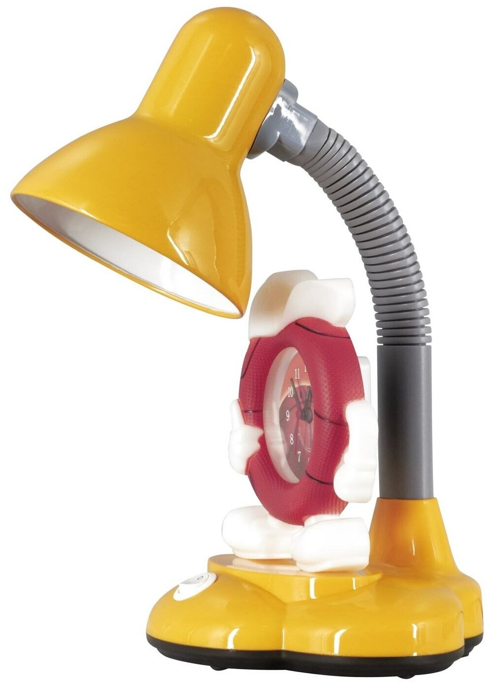 Настольная лампа с часами Camelion KD-388, желтая