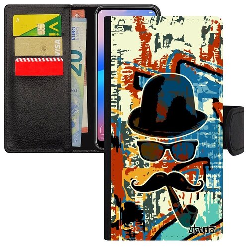 фото Защитный чехол книжка на мобильный // galaxy s7 edge // "мистер усы" чарли стиль, utaupia, цветной
