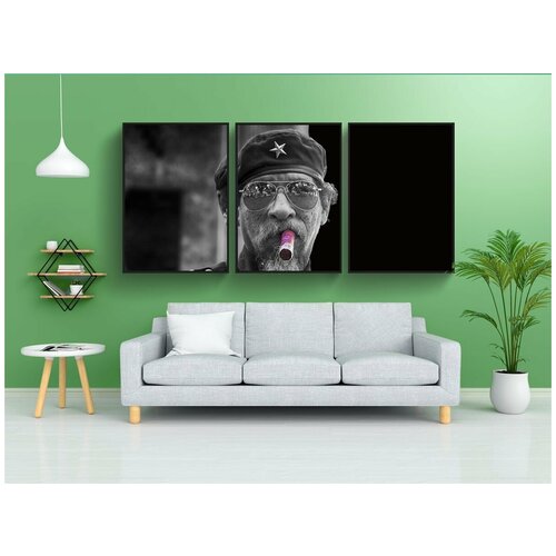 фото Набор модулных постеров для интерьера "гавана, сигара, черно-белый" 60x90 см. в тубусе, без рамки lotsprints