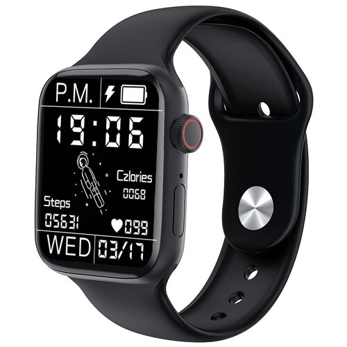 фото Умные часы mw17 plus kuplace/ smart watch mw17 plus / mw17+ с активной боковой кнопкой и беспроводной зарядкой, черный