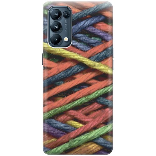 фото Силиконовый чехол на oppo reno5 / оппо рено5 с принтом "разноцветная пряжа gosso