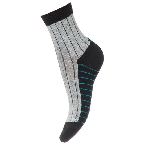 Носки подростковые в полоску Ростекс Nez_Д-28, 18-20 (размер обуви 27-32), Чёрный / Серый