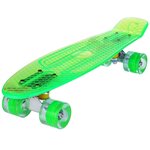 Пенниборд светящийся, скейтборд (детский) 22 дюйма светящиеся колеса и дека (Зеленый) - изображение