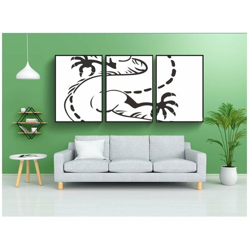 фото Набор модулных постеров для интерьера "дракон, чудовище, чернить" 60x90 см. в тубусе, без рамки lotsprints