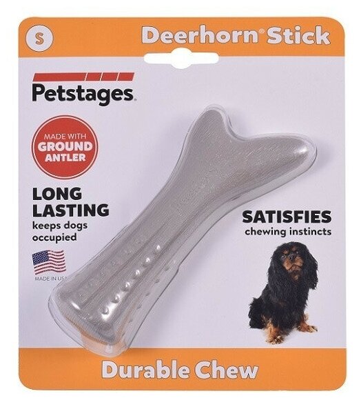 Petstages игрушка для собак Deerhorn, с оленьими рогами 16 см средняя - фотография № 8