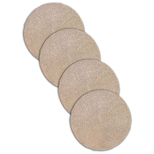 Термосалфетка кухонная (плейсмат) PKR10/3 круглая Плетеная 38 см, цвет розовый, 4 шт