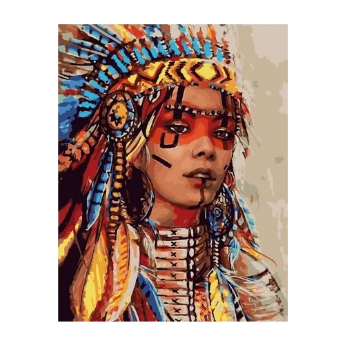 фото Набор для рисования по номерам индейская девушка 40х50 см мса1345 paintboy
