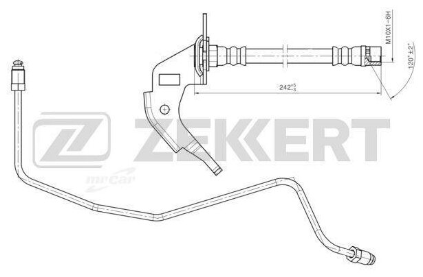 ZEKKERT BS9459 Шланг тормозной задний правый Opel Astra F G H 91- Combo 01- Zafira A B 99-