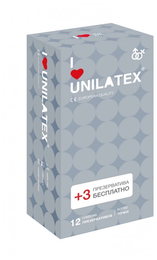 Презервативы Unilatex Dotted, 15 шт.