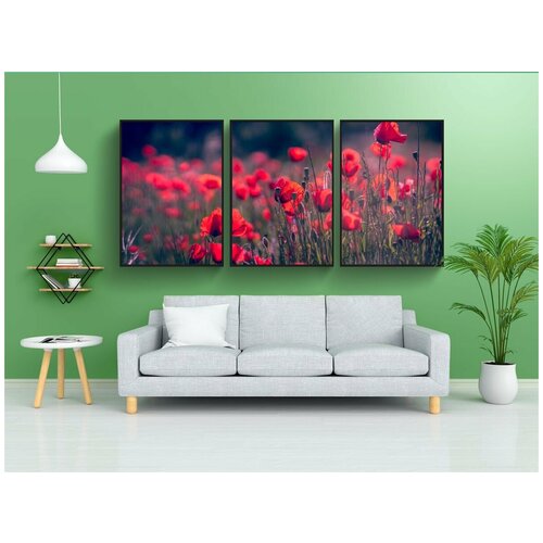 фото Набор модулных постеров для интерьера "завод, поле, природа" 60x90 см. в тубусе, без рамки lotsprints