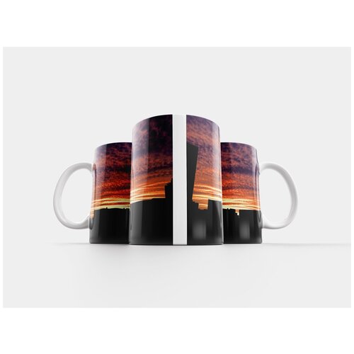 фото Кружка "заход солнца, городской, небо" 320 мл lotsprints