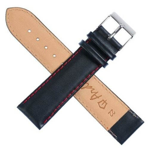 фото Ремешок для часов, мужской, 22 мм, натуральная кожа, черный./в упаковке шт: 1 promarket