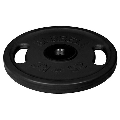 фото Диск олимпийский barbell с ручками d 51 мм черный 25,0 кг mb barbell