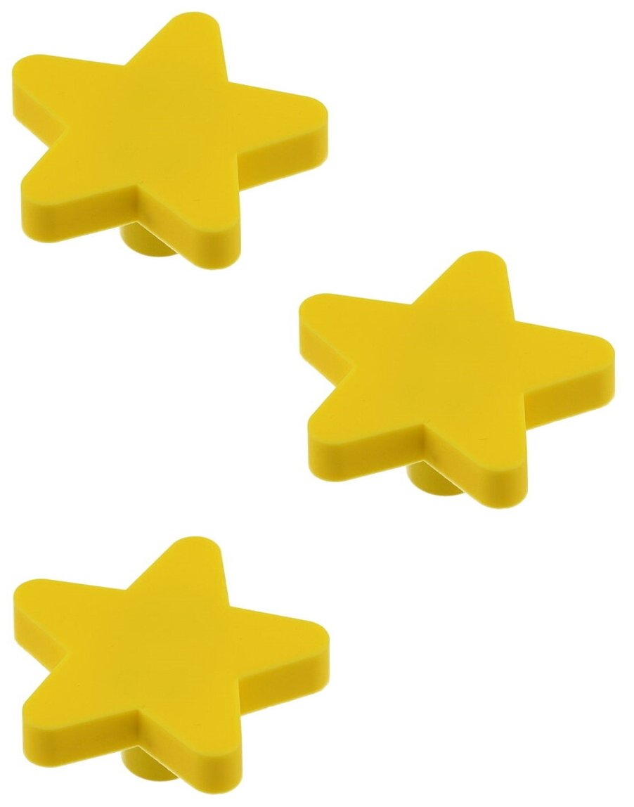 Ручка мебельная UM-STAR звезда, желтый (комплект 3 шт)
