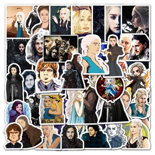 Наклейки Игра престолов водостойкие 50шт (4-8см)