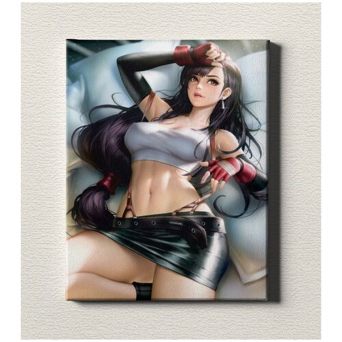 Интерьерный постер на стену для дома, в подарок / Картина на холсте для интерьера - NeoArtCorE Final Fantasy : Тифа Локхарт, размер 30х40см