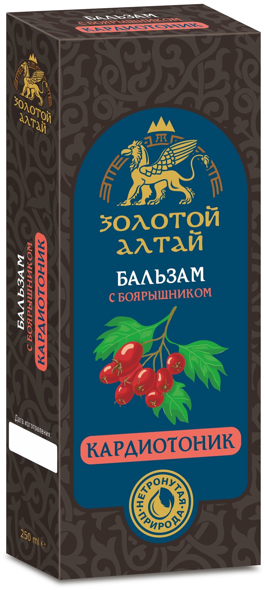 Бальзам Золотой Алтай б/алког Кардиотоник с боярышником 250 мл x1