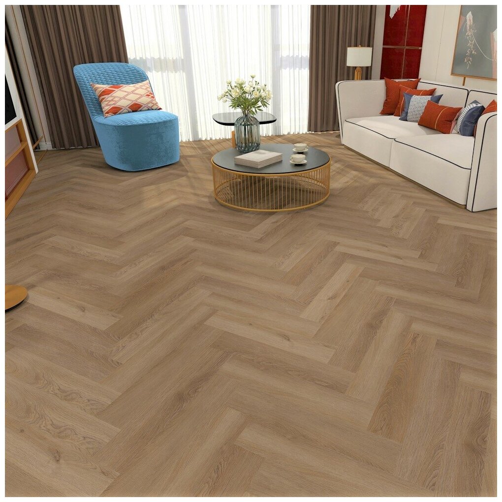 фото Кварц-виниловый ламинат SPC Aspenfloor Элегант Дуб Виндзор 640х128х5мм, 43 класс