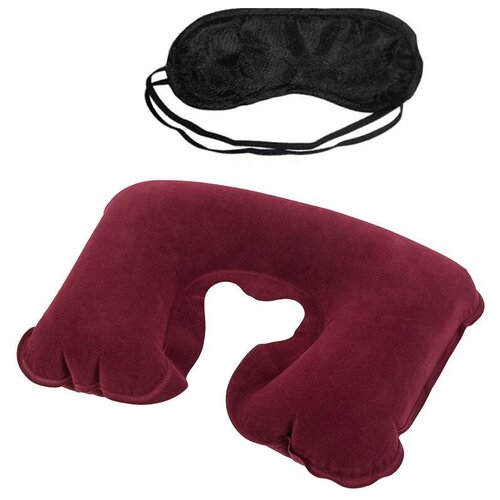 Надувная подушка (бордовая) с маской