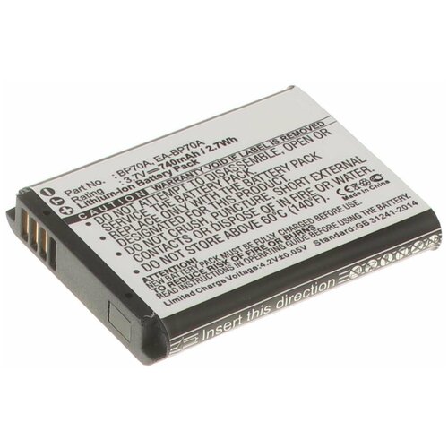 Аккумулятор iBatt iB-B1-F265 740mAh для Samsung BP70A, BP-70A, аккумулятор samsung bp 90a bp90a