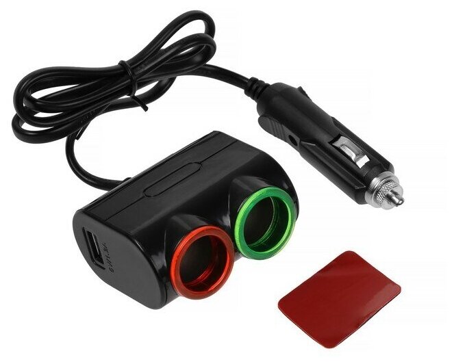 Разветвитель прикуривателя TORSO, 12-24 В, провод 50 см