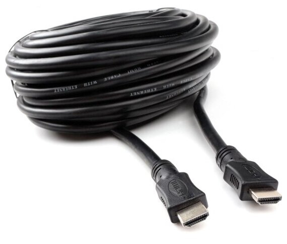 Кабель HDMI Cablexpert , 20м, v2.0, 19M/19M, серия Light, черный, позол. разъемы, экран