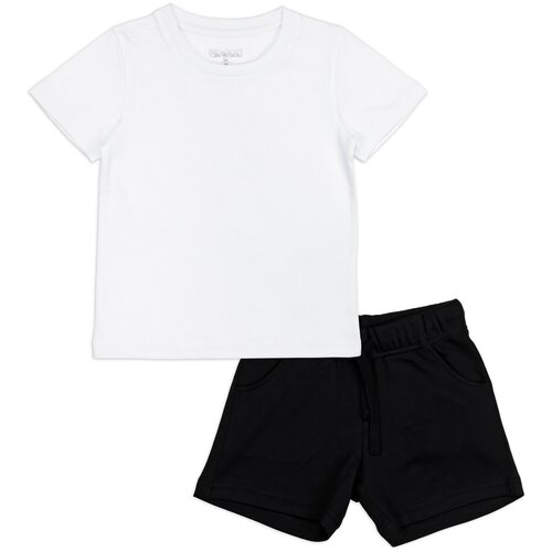 Комплект для мальчика: Шорты+футболка Me &We цв. Черный/Белый р. 110