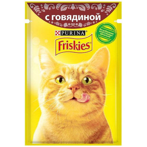 Friskies Консервы для кошек Friskies с говядиной, пауч, 50 гр, 59 шт.