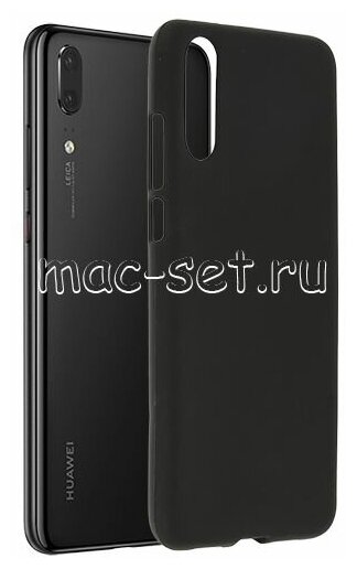 Чехол-накладка для Huawei P20 силиконовая черная 1.2 мм