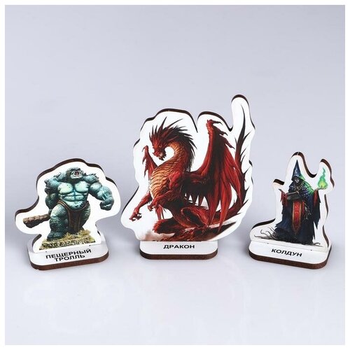 фото Набор миниатюр "злые боссы", дерево, 3 шт., 3 шт. yandex market