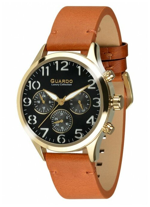 Наручные часы Guardo, коричневый, золотой