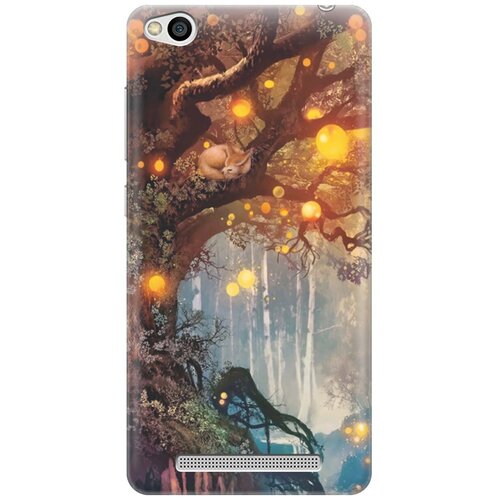 фото Силиконовый чехол на xiaomi redmi 3 / сяоми редми 3 с принтом "лиса на древе" gosso